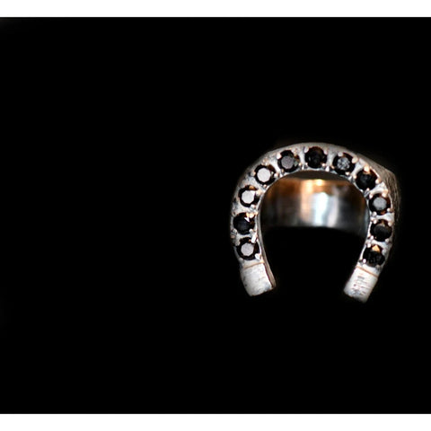 HORSESHOE RING ZIRCONIA NEGRA