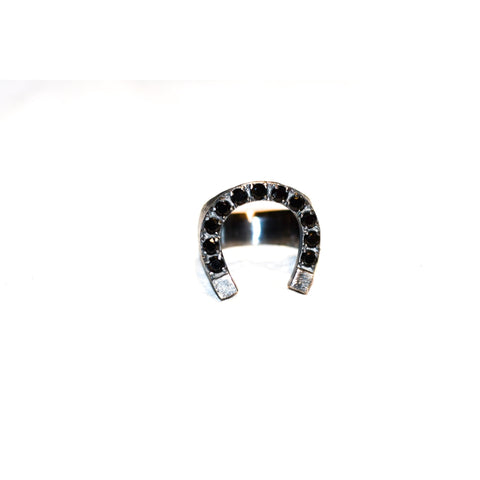 HORSESHOE RING ZIRCONIA NEGRA