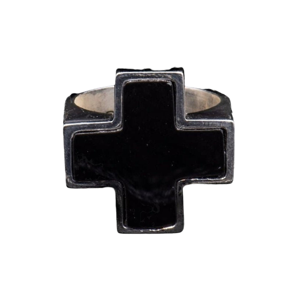 STONE CROSS RING ONIX