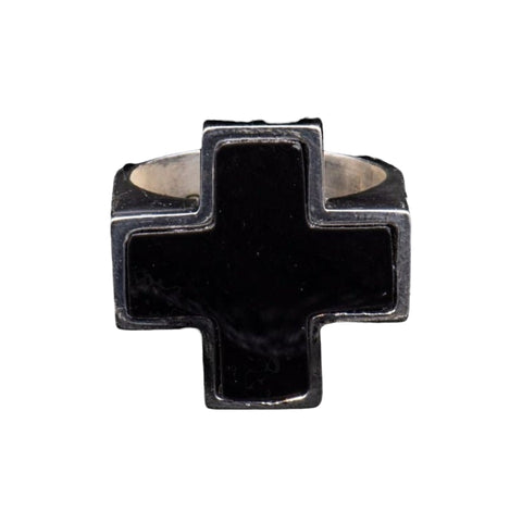 STONE CROSS RING ONIX