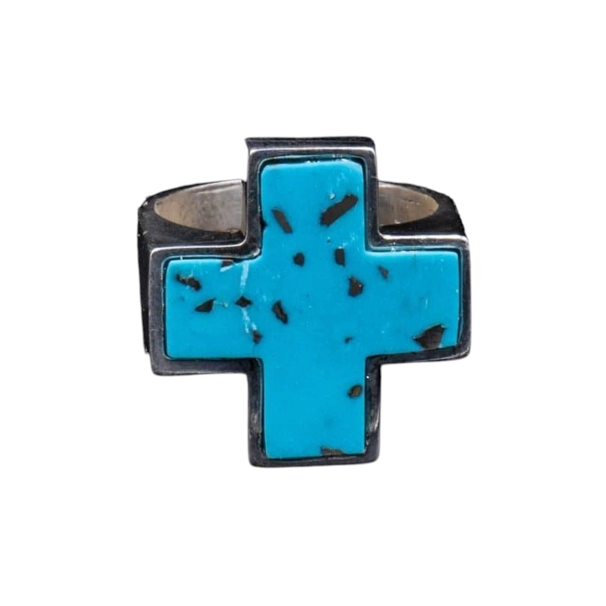 STONE CROSS RING TURQUESA