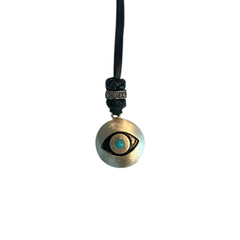 LEATHER AMULET EYE STONE