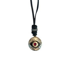 LEATHER AMULET EYE STONE