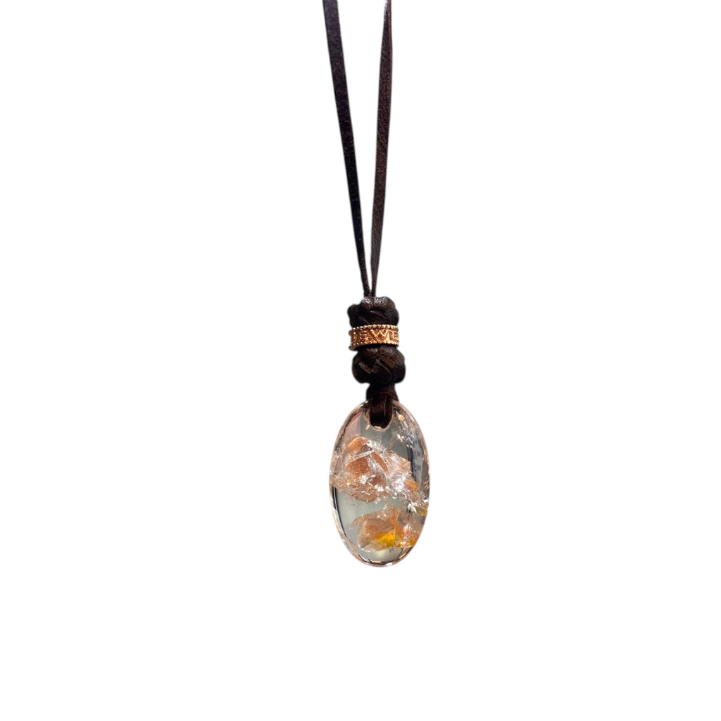 STONE LEATHER NECKLACE AGATHA