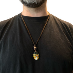 STONE LEATHER NECKLACE AGATHA