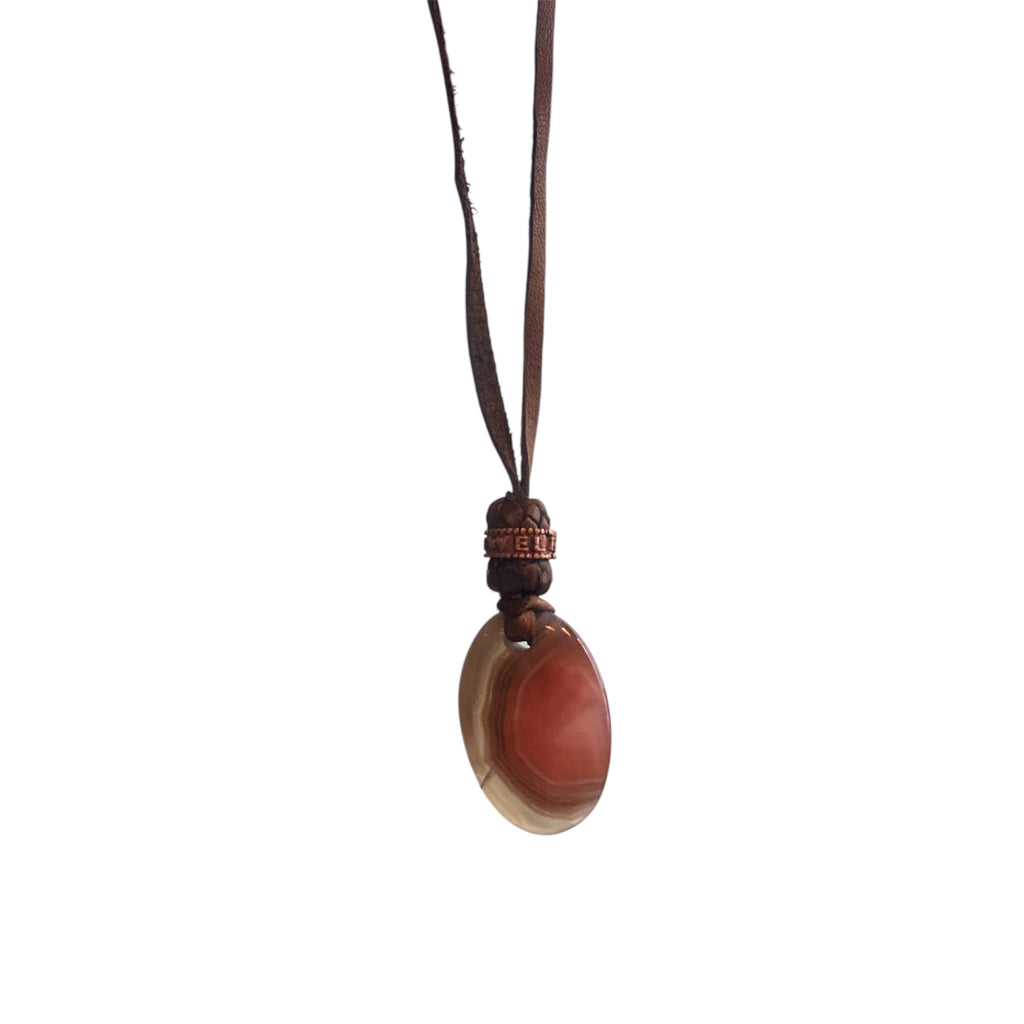 STONE LEATHER NECKLACE AGATHA