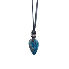 STONE LEATHER NECKLACE TURQUOISE