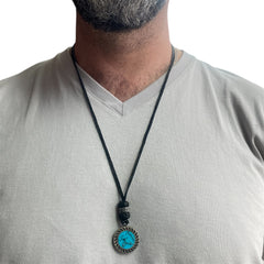 LEATHER AMULET STONE