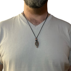 STONE LEATHER NECKLACE JASPE