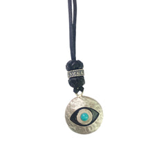 LEATHER AMULET EYE STONE