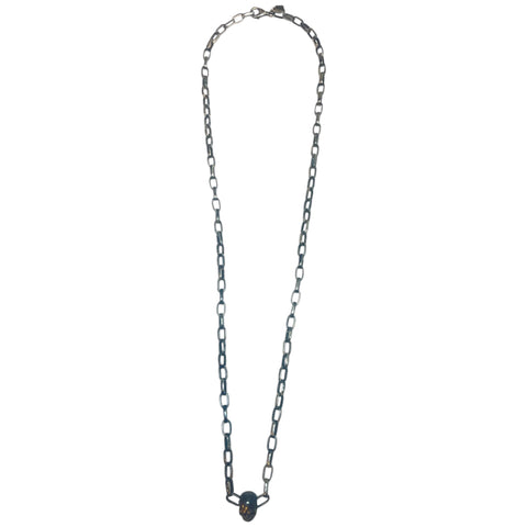 SKULL SILVER LINK NECKLACE