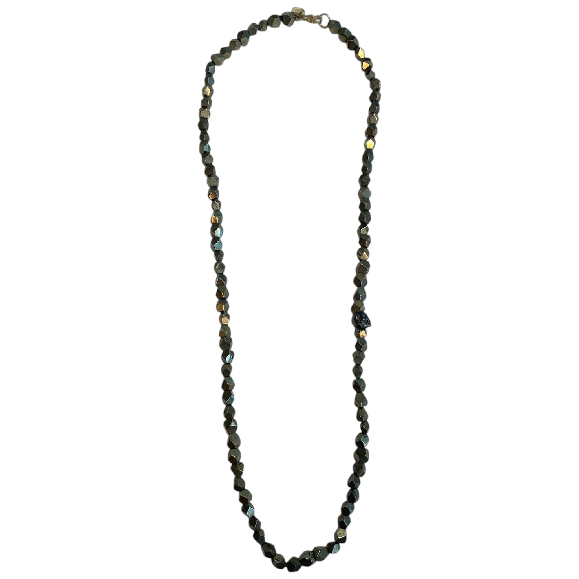 ONE SKULL PIRITE NECKLACE