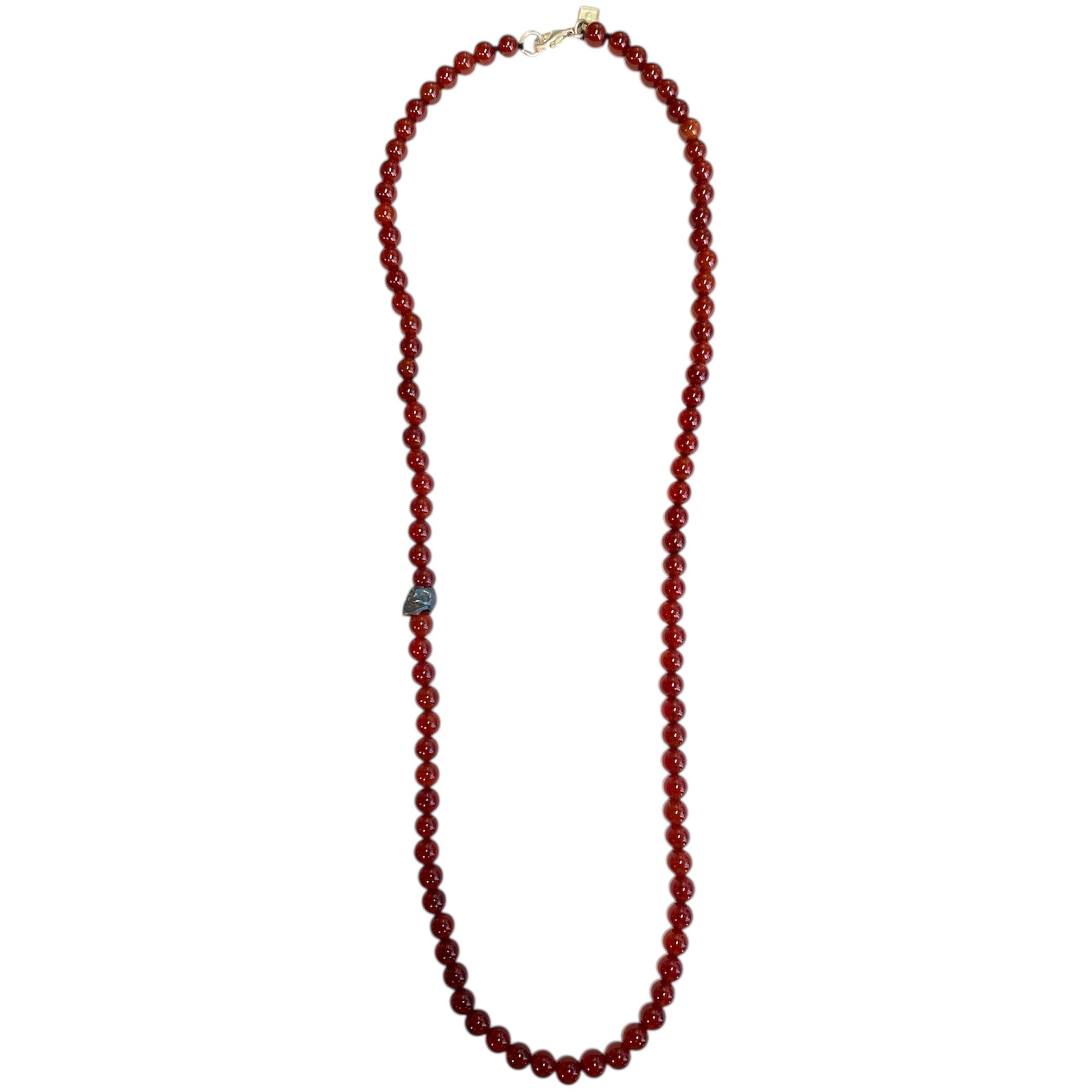 ONE SKULL CORNALINA ROJA NECKLACE