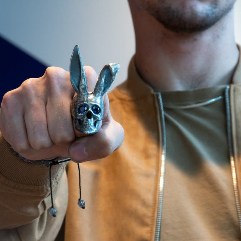 BUNNY STONE SKULL RING - Rock and Jewel
