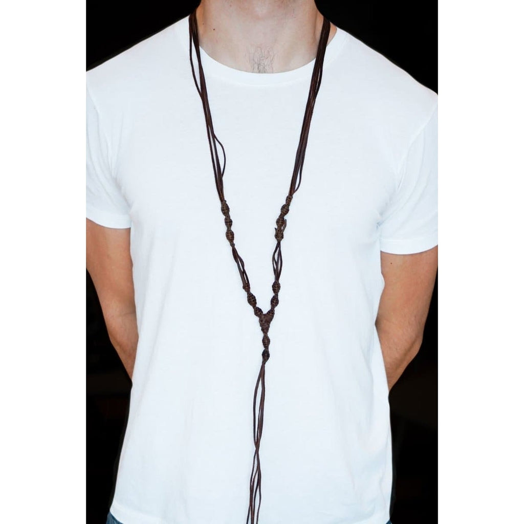 LONG LEATHER NECKLACE - Rock and Jewel