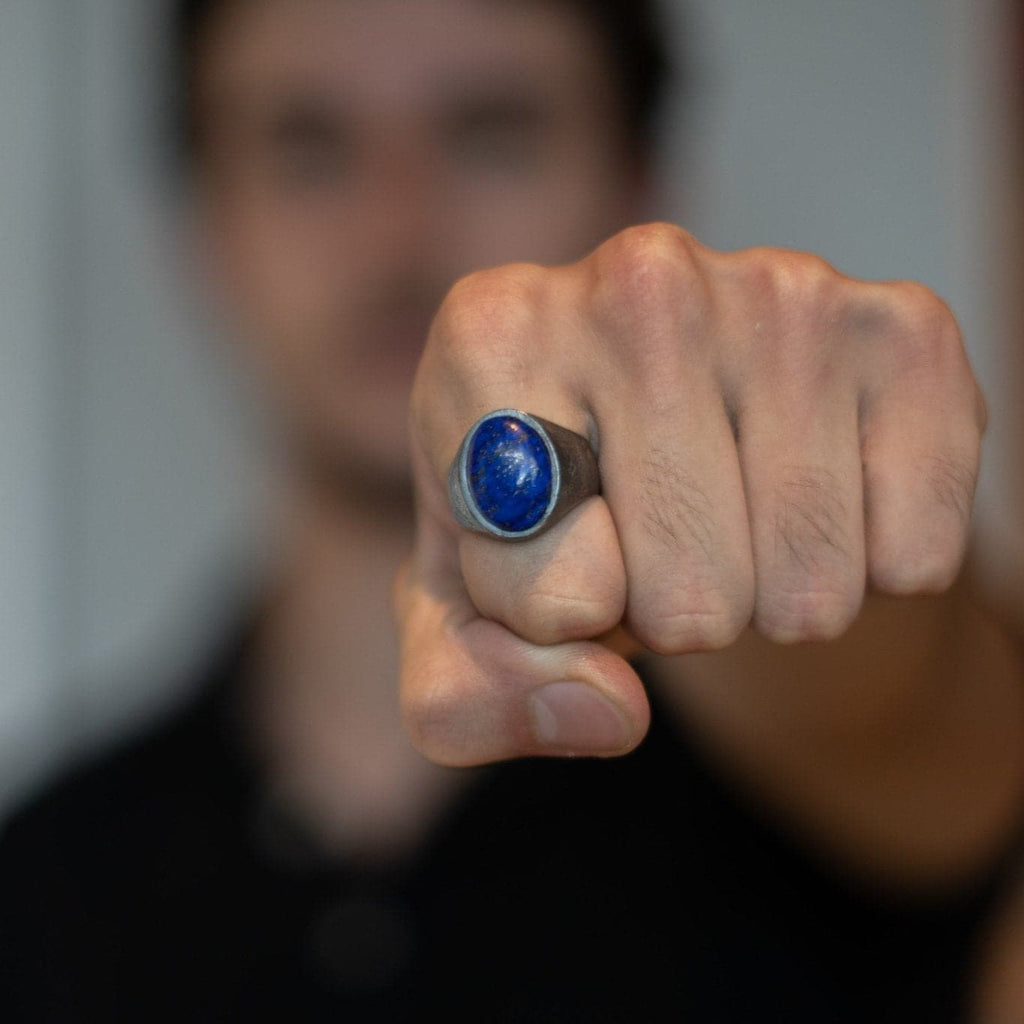 OVAL LAPIZLAZULI STONE RING - Rock and Jewel