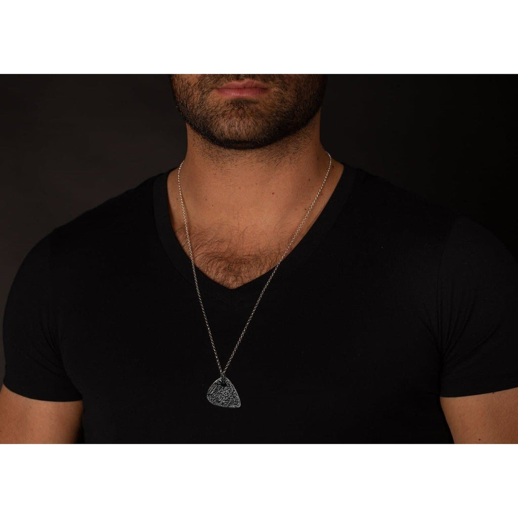 SILVER HAMMERED GUITAR PICK - Rock and Jewel