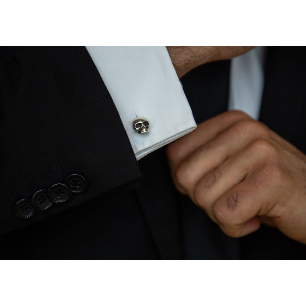 SKULL JOE SILVER CUFFLINKS - Rock and Jewel