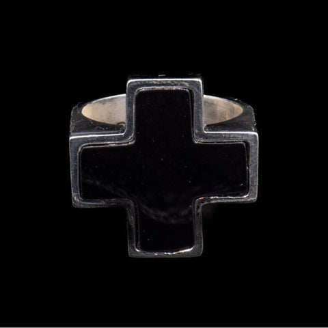 STONE CROSS RING ONIX