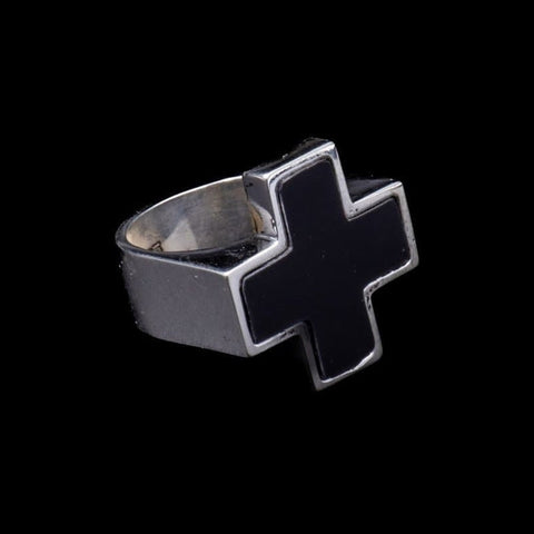 STONE CROSS RING ONIX