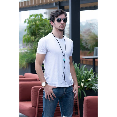 STONE LEATHER NECKLACE - Rock and Jewel