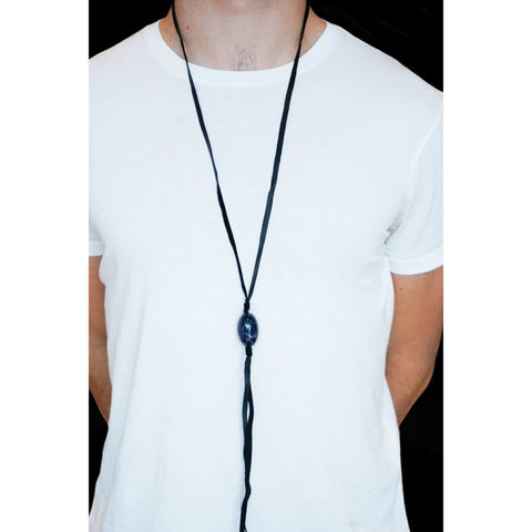 STONE LEATHER NECKLACE - Rock and Jewel