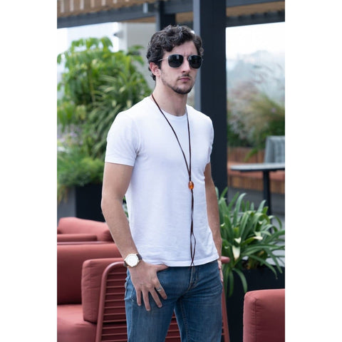 STONE LEATHER NECKLACE - Rock and Jewel