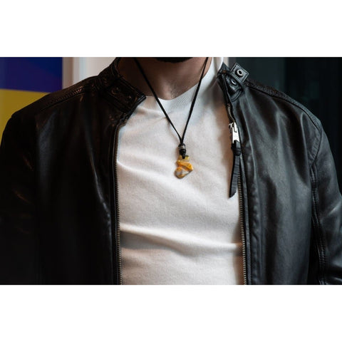 STONE LEATHER NECKLACE II - Rock and Jewel